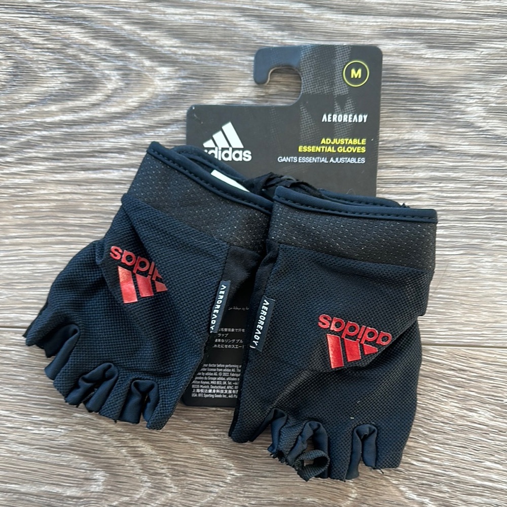 Adidas Black Aeroready Adjustable Essential Gloves